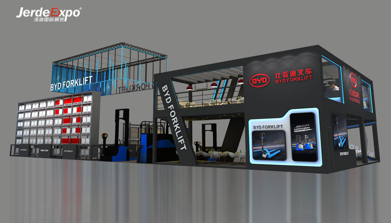 比亞迪叉車(chē)展會(huì)布置效果 比亞迪叉車(chē)展會(huì)布置效果